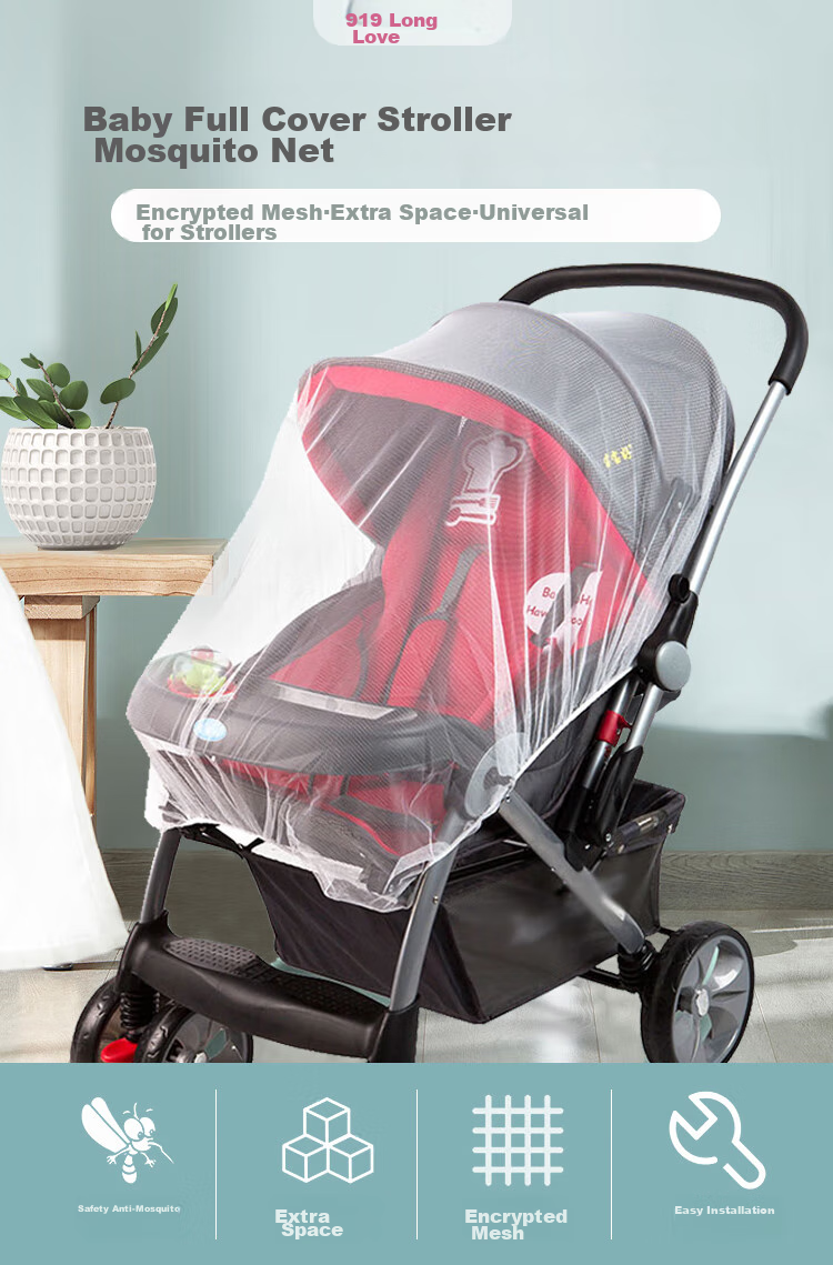 9I9 Baby Stroller Mosquito Net, Universal Full Coverage Anti-Mosquito Cover for Children's Carriages, High-Quality, Extra Large, Dense Mesh, Upgraded Versio 1