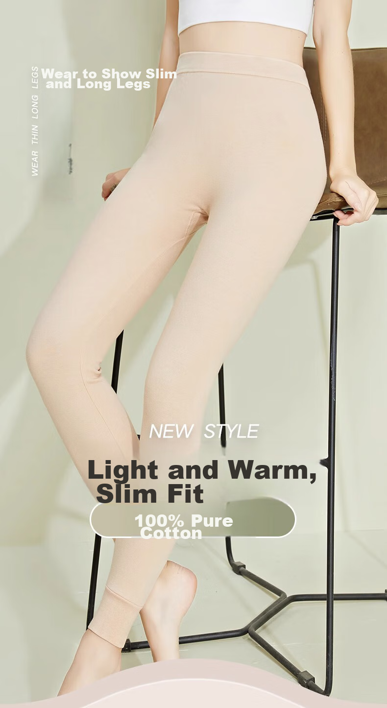 LangSha Women's Thermal Underwear, Pure Cotton, Antibacterial, Anti-Mite, Thin, Long Johns, Warm Autumn And Winter Cotton Pants, Base Layer, Women's Autumn Top And Bottom 1