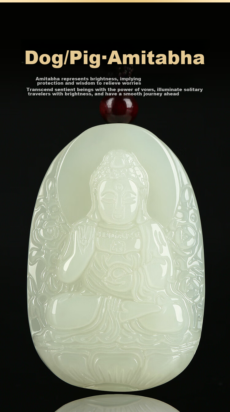 Phoenisess Jewelry, Hetian Jade Twelve Zodiac Rooster Zodiac Buddha Pendant, Unmoving Bodhisattva Jade Pendant, Men's And Women's Styles, Mid-Autumn Festival Gift 9