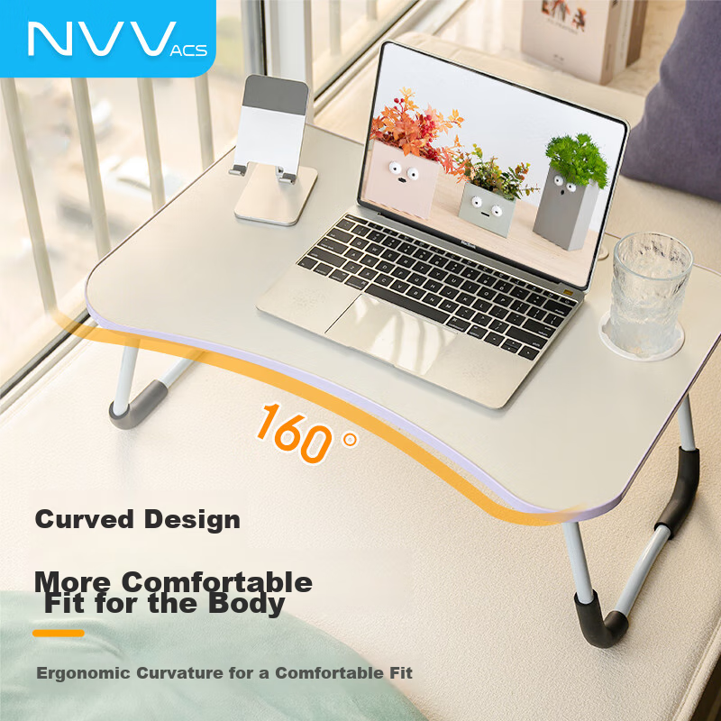 Столик-трансформер для ноутбука NVV, складной, для кровати, для учебы, для письма, компактный, белый