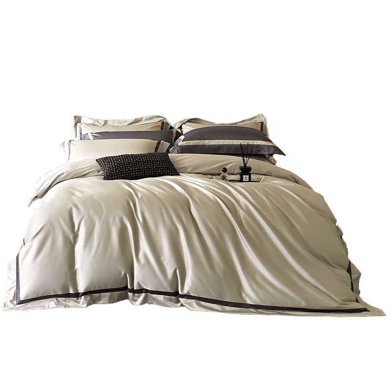Dohia Home Textiles, Pure Cotton Bedding Set of Four Pieces, 100 Count Long-Staple Cotton Sateen All-Cotton Duvet Cover And Bed Sheet Set, Luxurious High-End Bedding, for 1.8m Bed, 230*229cm