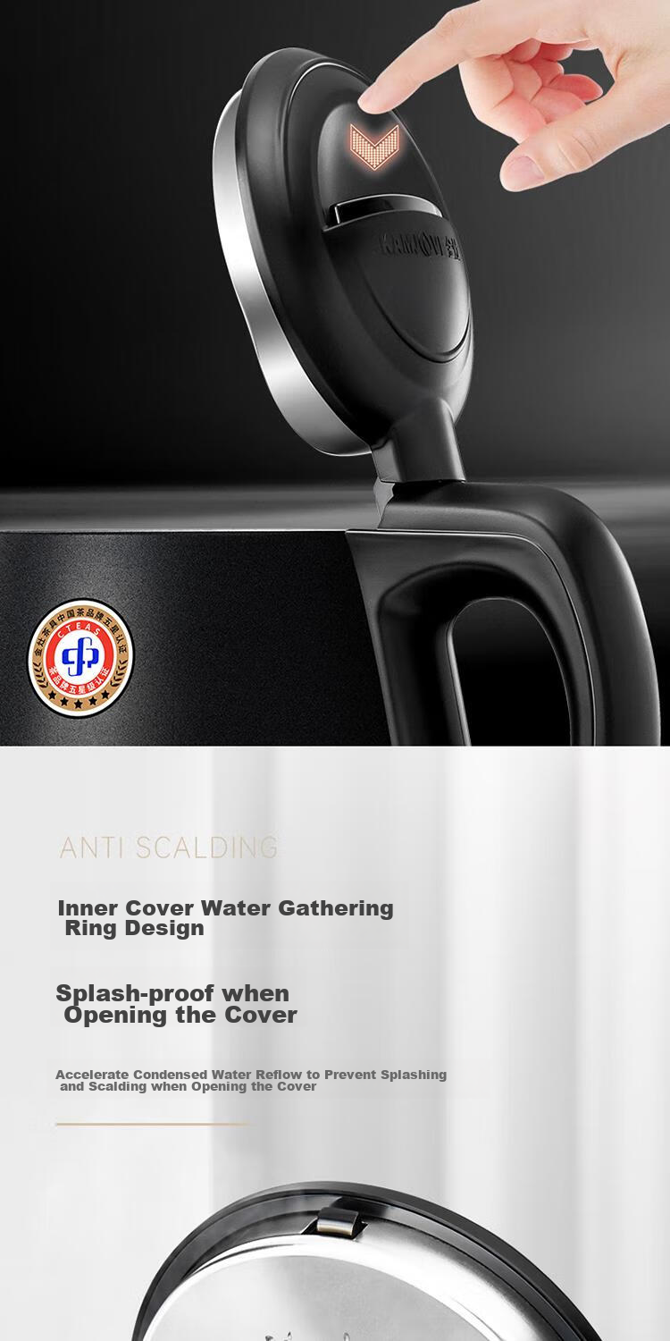 KAMJOVE Electric Kettle, Household 304 Stainless Steel Full Steel Kettle Body, 0.8L Capacity, Automatic Shut-Off, Electric Water Boiler T-92A for Brewing Tea 8