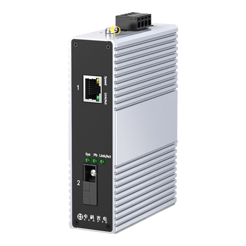 Zhongkeguangdian Industrial-Grade Fiber Optic Transceiver, Gigabit 1 Optical 1 Electrical, Single-Mode Single-Fiber Optical-Electrical Converter, Switch Rail-Type SC Interface, ZK-7000