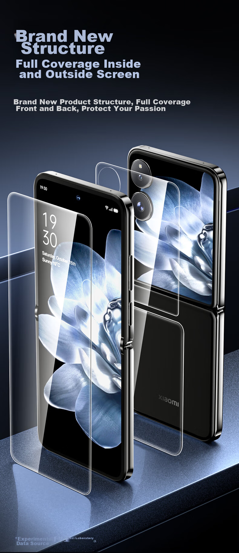 BIAZE [Nano Full Screen] Hydrogel Film for Xiaomi MIX Flip2, Mixflip Full Adhesive Soft Screen Protector [Inner And Outer Screens Three-Piece Set], HD Non-Tempered JM242 3
