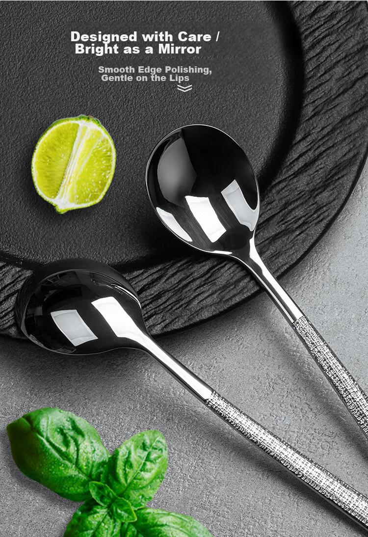 Banwushenghuo 304 Stainless Steel Soup Ladle, High-Quality Serving Spoon, Thickened Long-Handled Public Spoon, Round-Bottom Dining Spoon, Rice Spoon, Soup Ladle 7