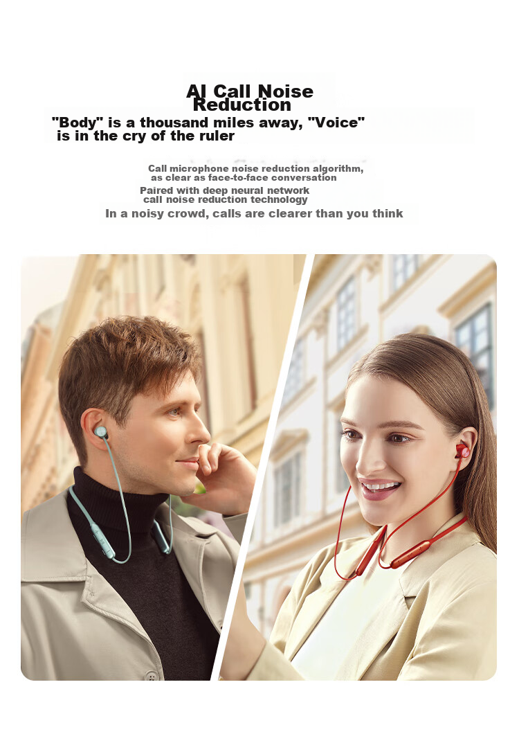HONOR LCHSE Running And Cycling Sports Bluetooth Headphones with Neckband, 42dB Deep Noise Reduction, Large Amplitude Pumping Unit, Blue-Green Color 7