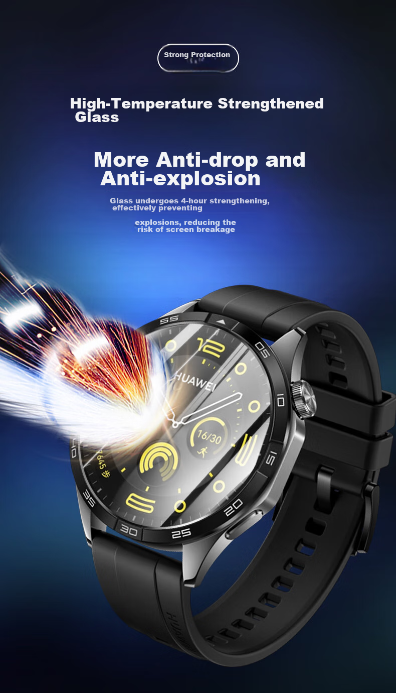 Weiqiantu [Three-Piece Deluxe Set] Screen Protector for Huawei GT3 Pro, Watch GT3 Pro Tempered Glass Film, High Definition Anti-Drop Anti-Scratch Protective Film GT3Pro-46mm 3