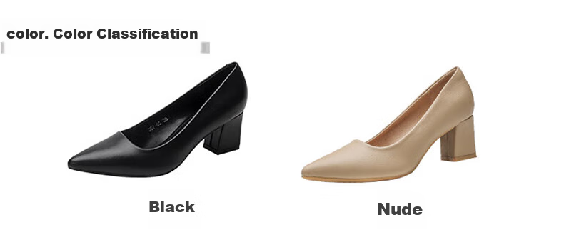 CARTELO Women's Single Shoes, Professional Work Shoes, Elegant Pointed Toe Chunky Heel Shoes, KCC-555, Black, Size 38 4