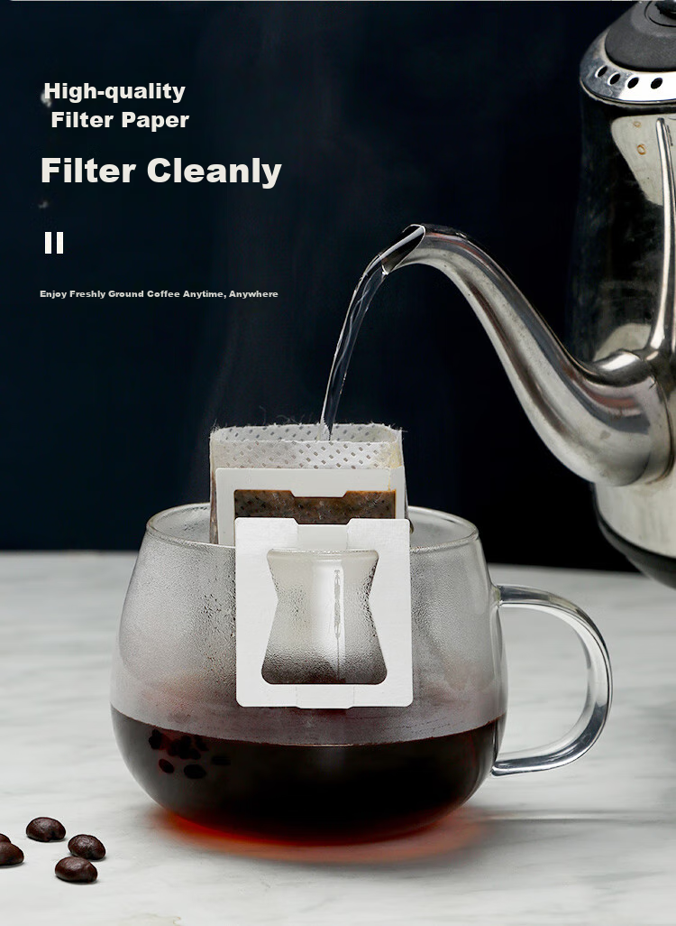 BJ Hanging Ear Coffee Filter Paper, Portable Drip-Style Pour-Over Filter Cup, Filter Paper Bag, Coffee Powder Filter Bag 2