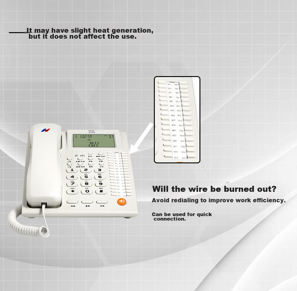 Guowei Telephone Extension HB MT-2, Front Desk Switchboard, Business Office, One-Touch Transfer, One-Touch Dialing, Feature Phone, Hotel Reception Telephone, Hands-Free Call Display 10