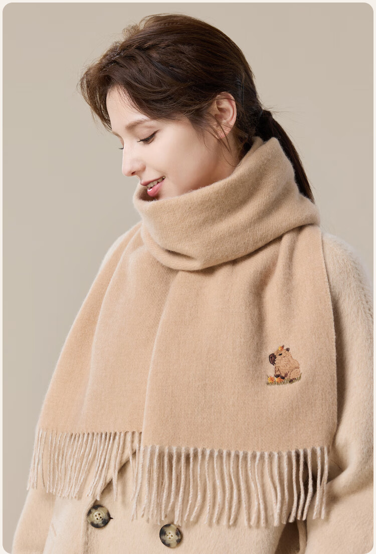 JIUMU Pure Wool Scarf for Women, Autumn And Winter Neck Warmer, Ladies' Warm Shawl, Gift for Women on National Day Or Birthday, Gift Box Packaging 19