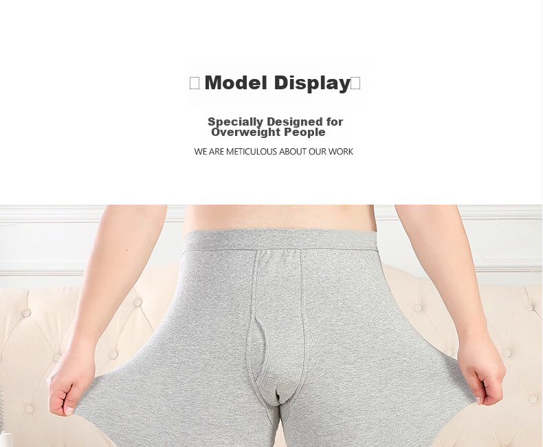 LangSha Men's Thermal Underwear, Large Size, 100% Pure Cotton, Antibacterial And Anti-Mite, Comfortable And Warm Cotton Pants for Me 20