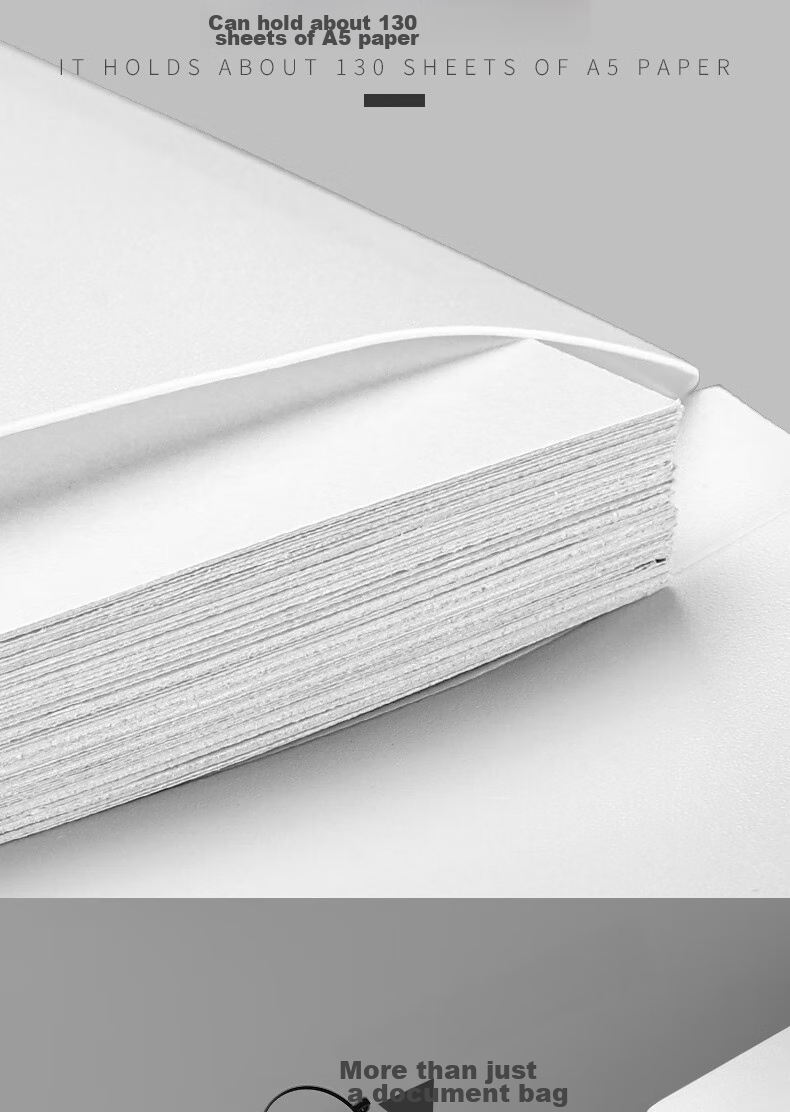 SUNWOOD A5 Button Closure Document Folder/briefcase/waterproof File Holder, Pack of 5, White, MC329 9