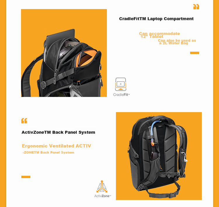 LOWEPRO Photo Active BP 300 AW Pulsar Series Large Outdoor DSLR Camera Backpack for Canon Sony Digital Mirrorless Cameras Men Black Blue LP37253-PWW 6