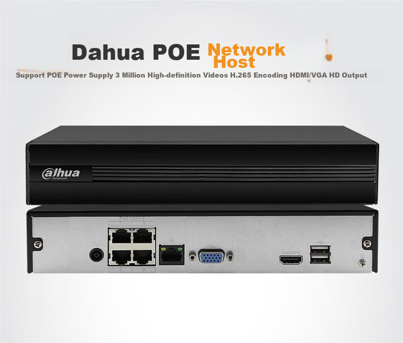 Dahua Network Surveillance Hard Drive Recorder, 8-Channel with Network Cable Power Supply, POE High-Definition Network Monitoring Host DH-NVR1108HC without Hard Drive 1