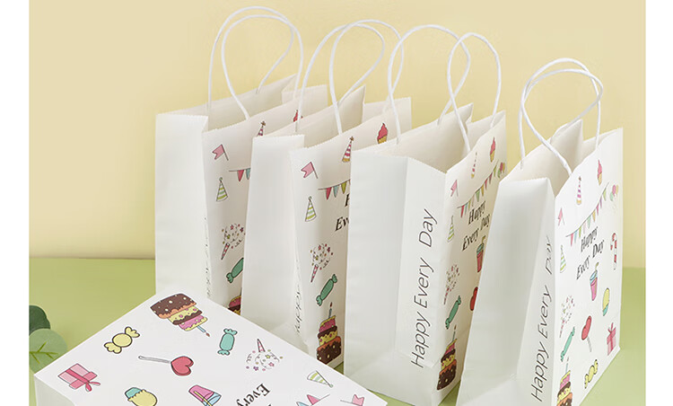 Jidukongjian Gift Bags for Mid-Autumn Festival Gifts, Birthday Presents, And Party Favors, Packaging Handbags, Kraft Paper Bags, 10 Pieces 11