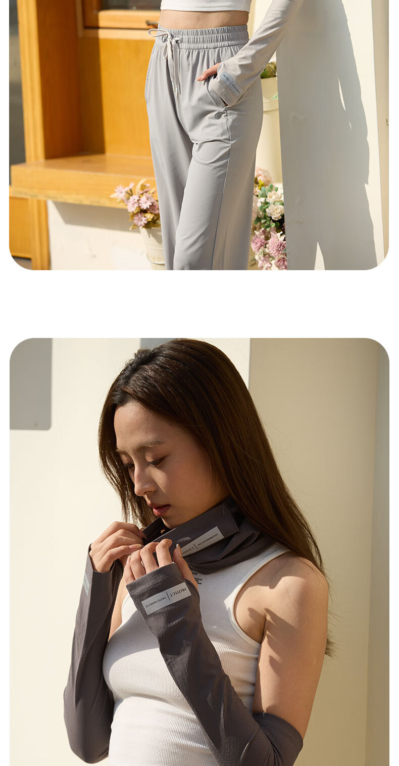 Move Iron Move Iron Ice Silk Arm Sleeves for Men And Women, Summer Ice Silk Sun Protection UV-Resistant Breathable Loose Arm Sleeves for Driving And Cycling, Gray 4