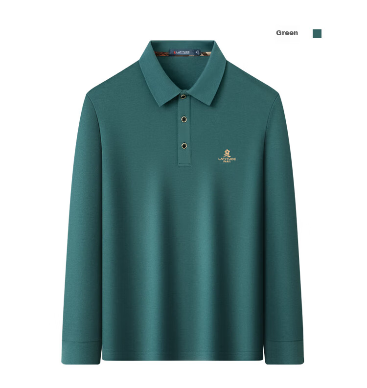 MONTAGUT [Soft Cotton Comfort & Crisp Skin-Friendly] Spring Casual Simple Long-Sleeve Polo Shirt Men's T-Shirt JG Gray-Blue 2XL 11
