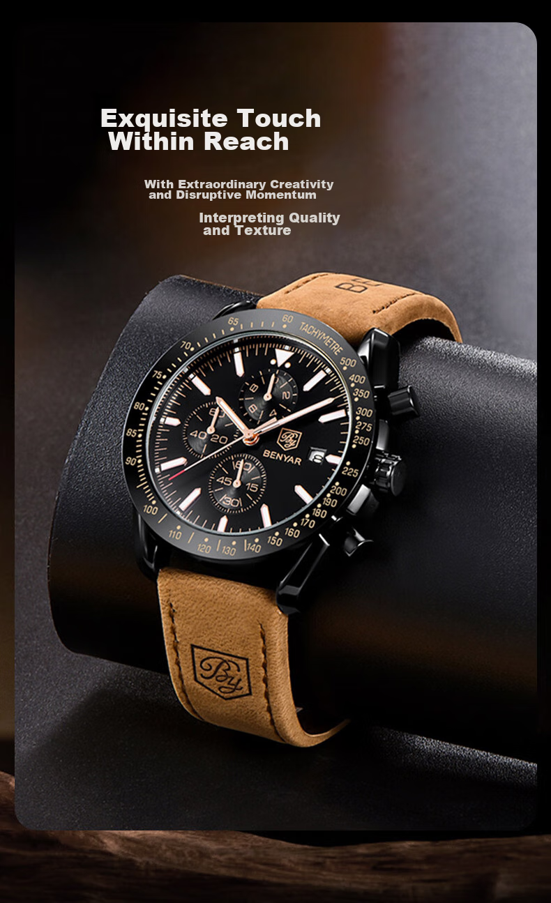 TSAR BOMBA Benyar Men's Quartz Watch Casual Business Self-Gift for Boyfriend, Student Exam Watch Father's Day Gift 11