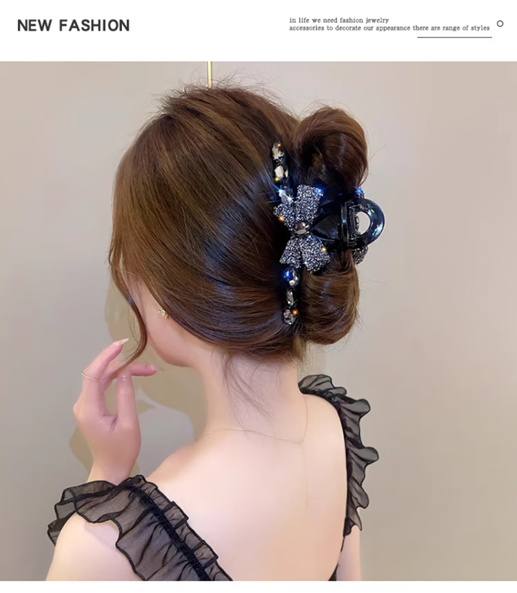 YeFeiLi Korean Style Bowknot Hair Clip Shark Clip for Women High-End Hair Accessories New Bun Hair Ornament 5