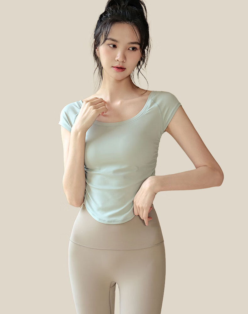 XUEXIMAN Yoga Wear for Women, Summer Lightweight Short-Sleeve Top, Professional Pilates And Running Fitness Sports T-Shirt 10
