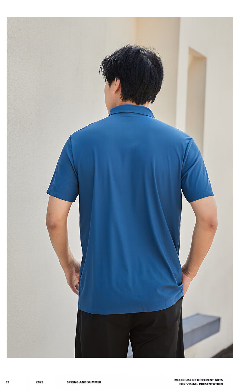 LangSha Men's POLO Shirt, Summer T-Shirt, Sports Quick-Dry Collared Short Sleeve, Ice Silk Breathable, Running Fitness Father's Day Gift 16