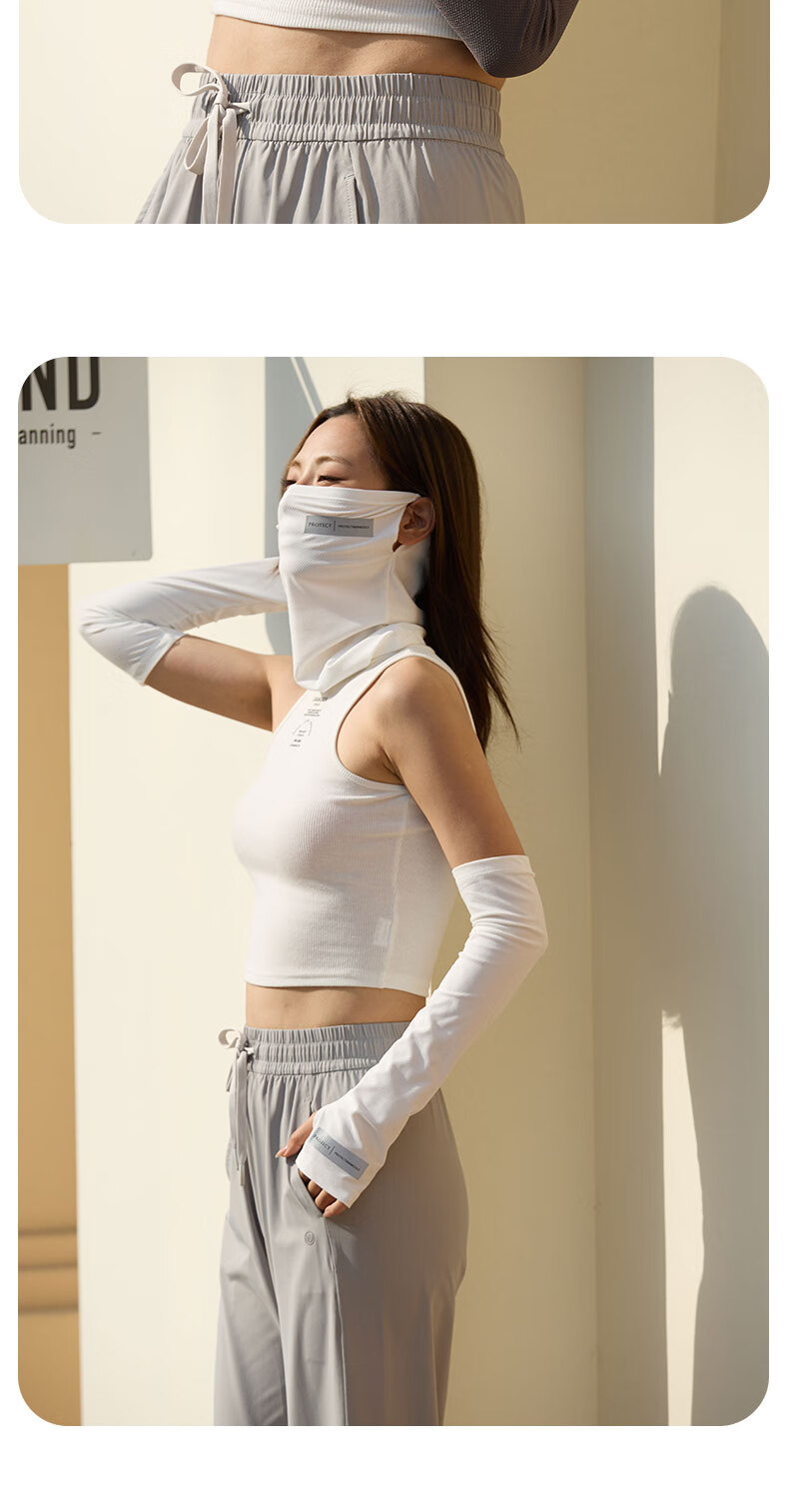 Move Iron Move Iron Ice Silk Arm Sleeves for Men And Women, Summer Ice Silk Sun Protection UV-Resistant Breathable Loose Arm Sleeves for Driving And Cycling, Gray 5