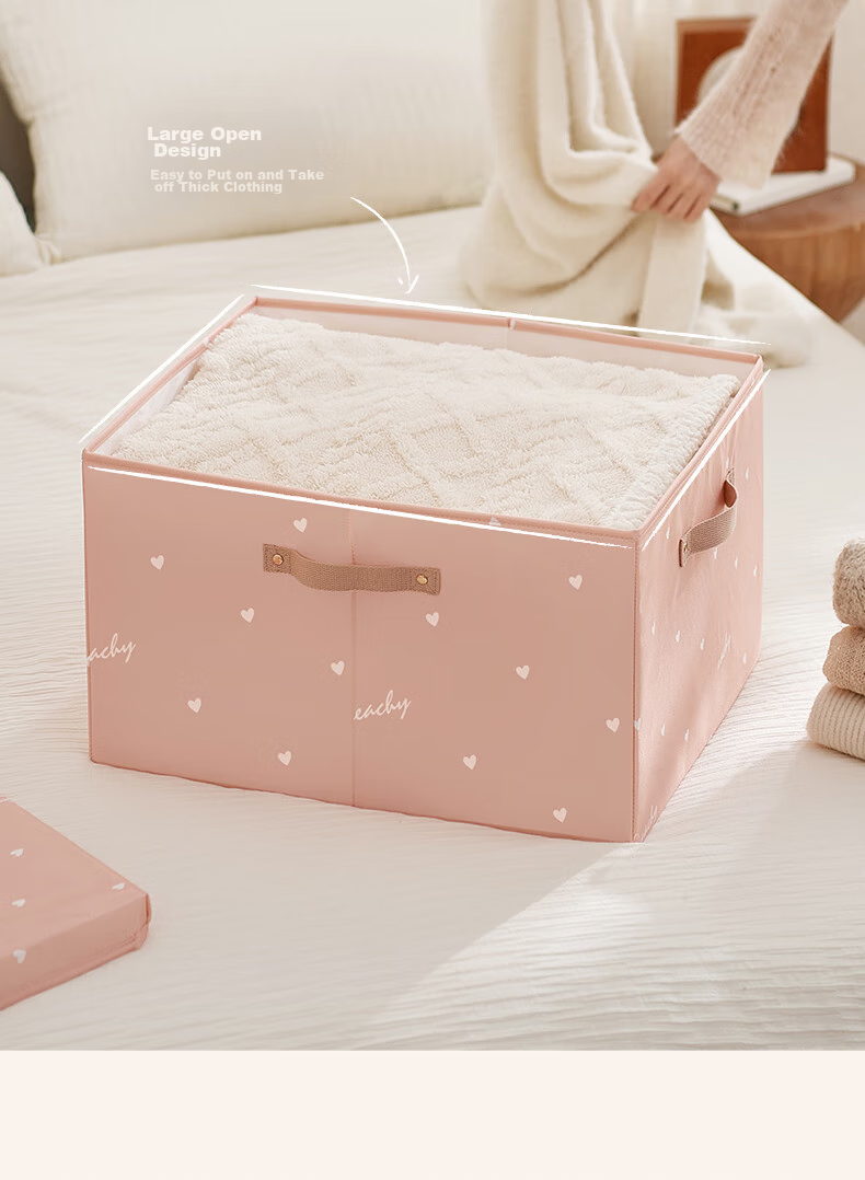 EACHY Foldable Clothes Storage Box, 40L Capacity, Pink Color, 1 Piece 17