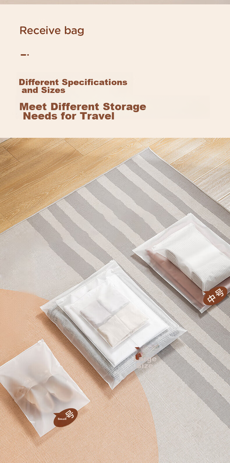 Fanyejia Travel Storage Bags, 6 Hand-Roll Vacuum Compression Bags, No Air Pump Needed, for Clothes Storage, Luggage Packing, And School Use 9