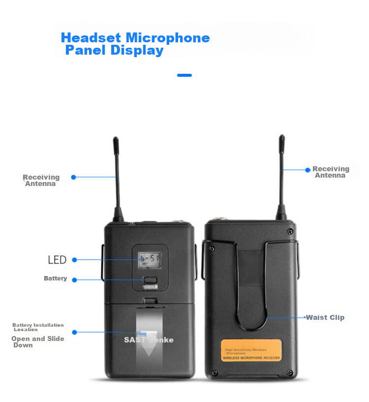 SAST OK-79 Wireless Microphone System with One Transmitter And Four Receivers, Handheld Teaching Microphone, U-Segment Microphone for Engineering Meetings And Large Conferences, Dynamic Microphone for Conference Rooms 16