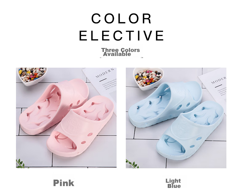 BAIHOU Bathroom Shower Side Drainage Non-Slip Massage Couple Home Use Cool Slippers for Men, Light Blue, Size 47-48 10