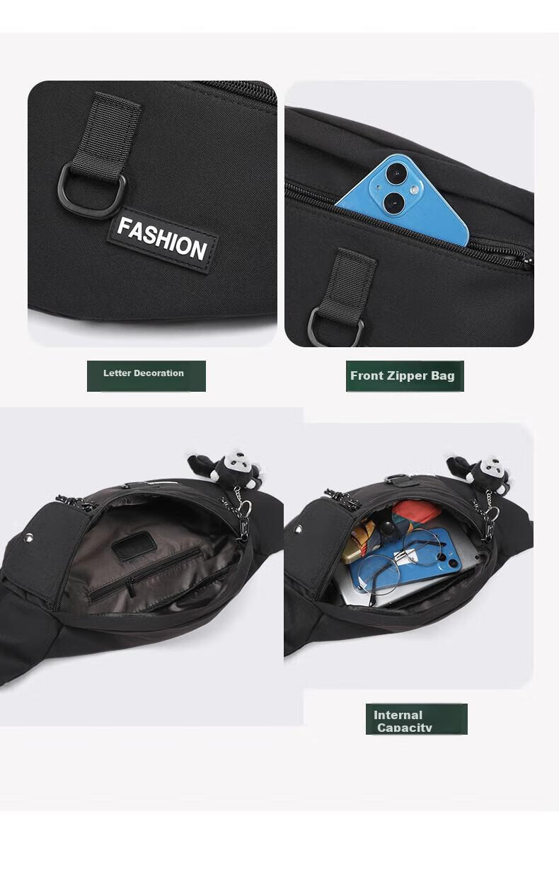 Viney Crossbody Bag for Men And Women, Cycling Japanese-Style Shoulder Bag, Large Capacity Phone Bag, Casual Waist Pack, Chest Bag, Trendy Men's Bag, Sports Nylon Canvas Women's Bag, Fashionable Travel Functional Chest Pack, Commuter Light Luxury Business Bag 6