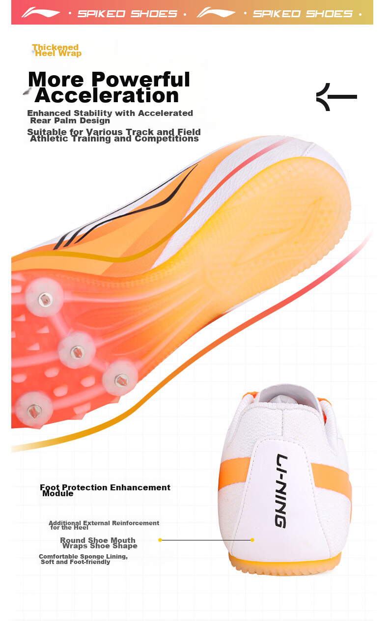 Li-Ning Track And Field Spikes for Men's Professional Sprint, Athletic Shoes for Female Middle And Long-Distance Running Students, High School Exam Training Spikes 5