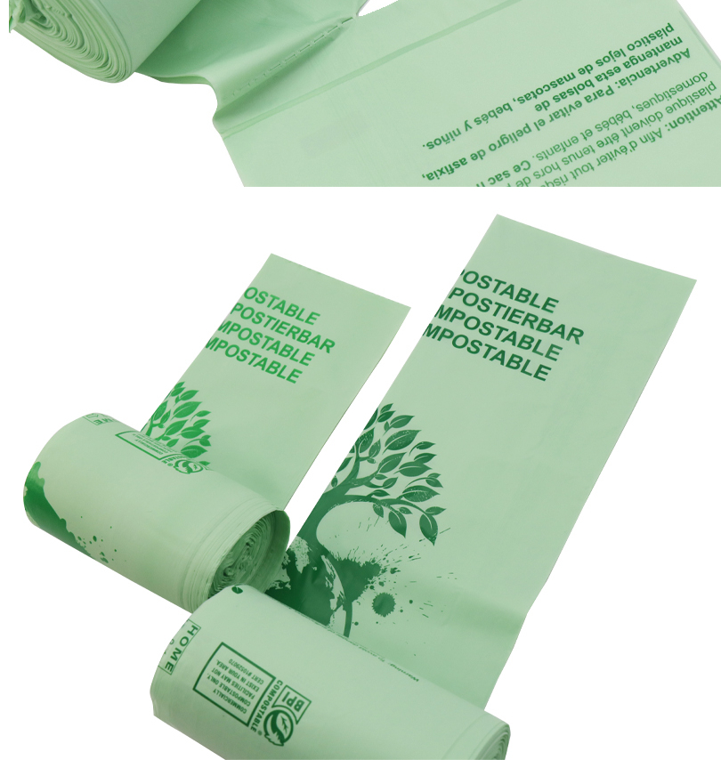 Haisidike Biodegradable Garbage Bags, Light Green, 8L (40*38cm), 50 Pieces, PLA Corn Starch Biodegradable Compostable Garbage Bags, Disposable Eco-Friendly Bags, HKZX-36 12