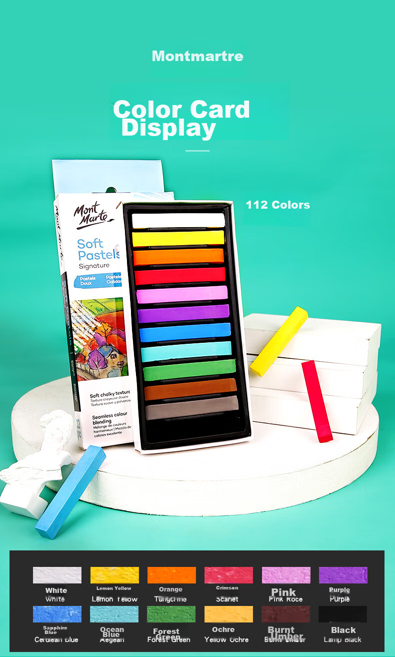 Mont Marte Colored Chalk, Drawing Sticks, Colored Chalk for Hand-Drawn Blackboard Reports, 24 Colors, MMPT0017, Sketch Markers for Drawing 11
