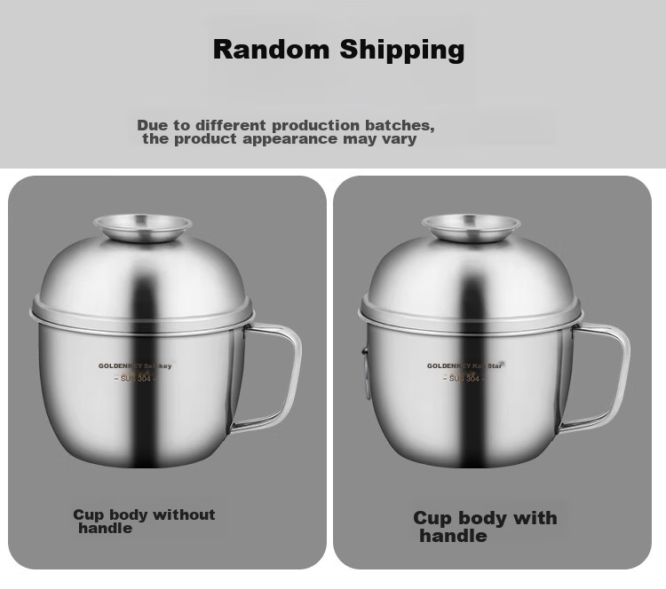 Jinyaoshi 304 Stainless Steel Lunch Box, 14cm Two-Layer Student Bento Box, Cafeteria Fast Food Container, Fast Food Cup GK-A140T 1