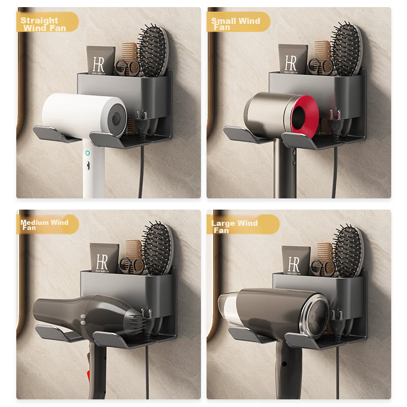 Держатель для фена Jiadu, без сверления, стойка для фена Dyson для ванной комнаты, вешалка для фена для душевой
