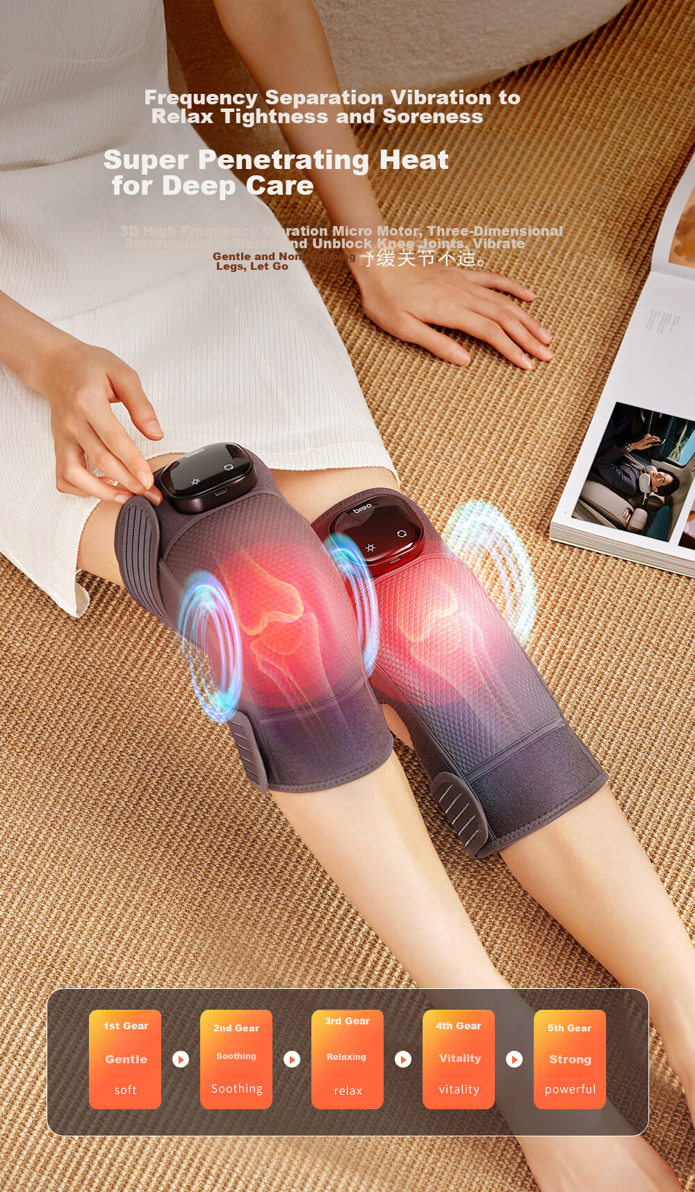 Breo [Mid-Autumn Festival Gift Top] Womb-Warming Hot Compress Waist Belt, Waist Massager, Heat Therapy Vibrating Heating Belt with Dual Air Chambers for Back Support, Mid-Autumn Festival Gift for Parents And Elders 4