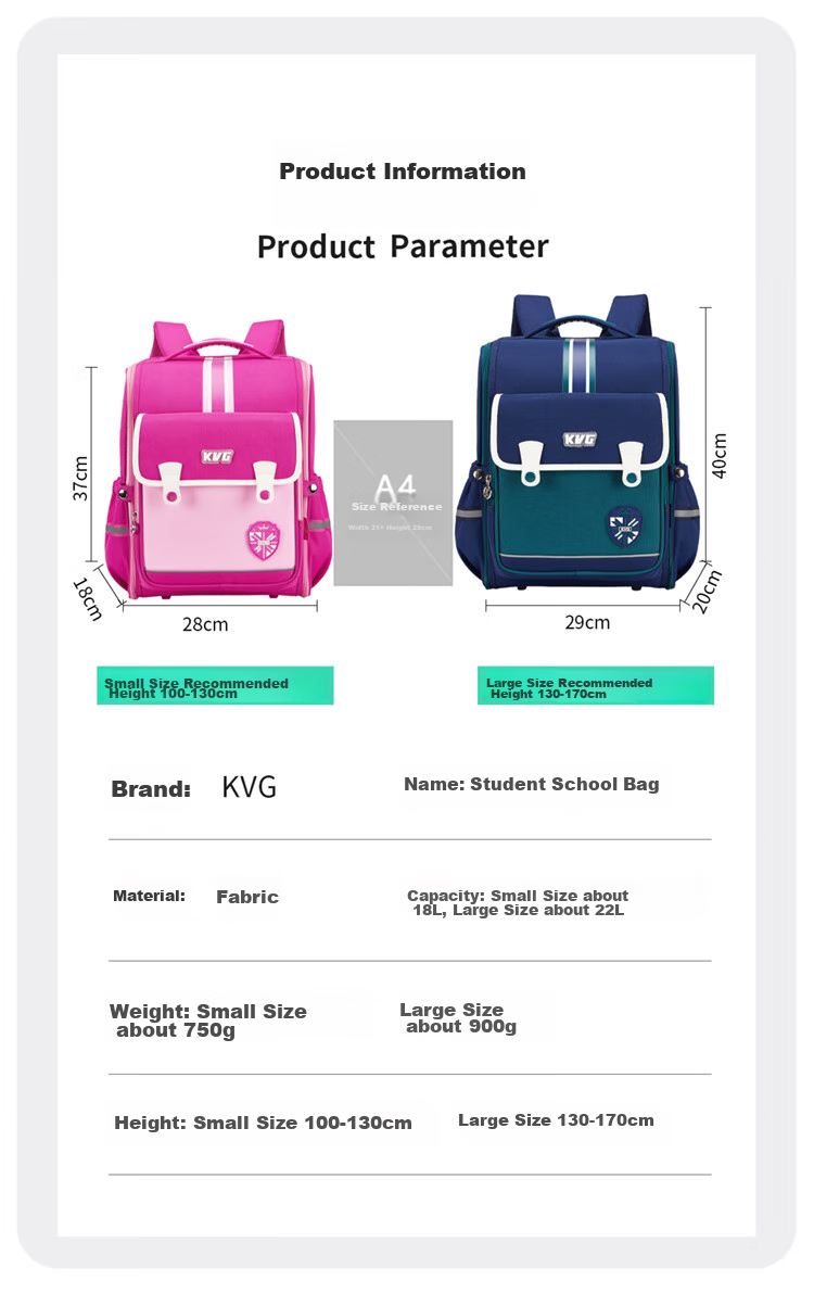 KVG Schoolbag for Primary School Students, Children's Backpack with Spine Protection And Load Reduction, Suitable for Grades 1-3, Double Shoulder Bag for Boys And Girls 13