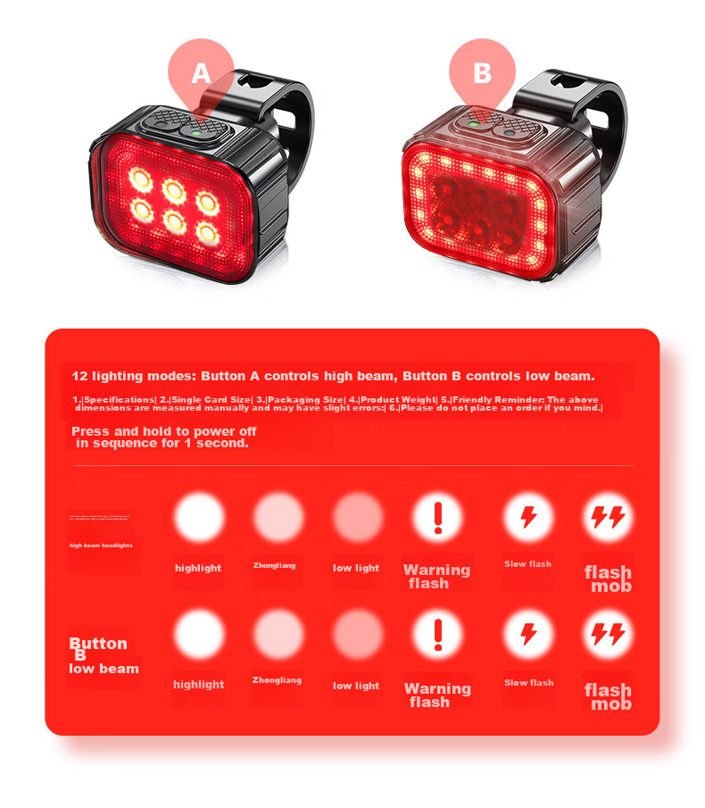 FOREVER Night Riding Light Mini High-Intensity Flashlight with Adjustable Brightness, USB Rechargeable, Waterproof, for Bicycle Mountain Bike, Adult And Children Cycling Equipment Accessories Front Light 6