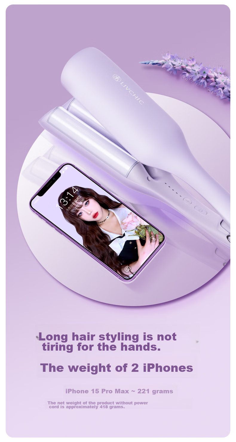 LivChic [Same As Celebrity Hairstyle] Egg Roll Hair Curler 36mm, Negative Ion M-Shaped Bidirectional Egg Roll Clip, Hair Protection Curling Iron, Hair Straightener, Curling Tool, Egg Roll Bar S5 9