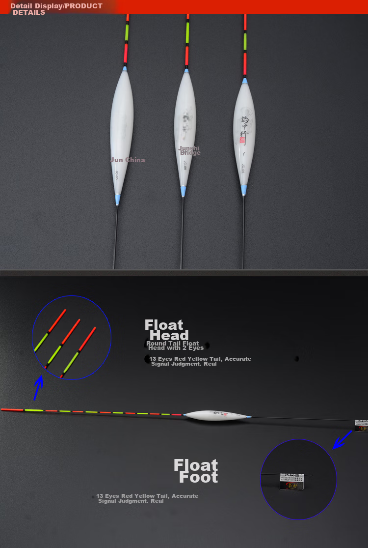 Shensha Fishing Float, Nano Fish Float, Jujube Seed Thickened Eye-Catching Crucian Carp Float, Carp Float Set, Buoy Fishing Tackle 2