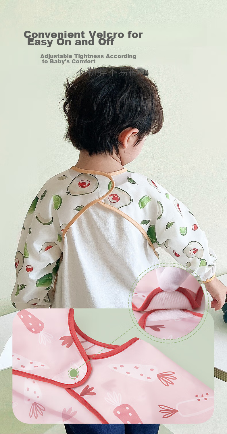 Hengkaili Dining Chair Cover, Waterproof And Stain-Resistant Bib for Eating, All-In Baby Apron, Children's Smock for Drawing, Reverse-Wear Clothing 6