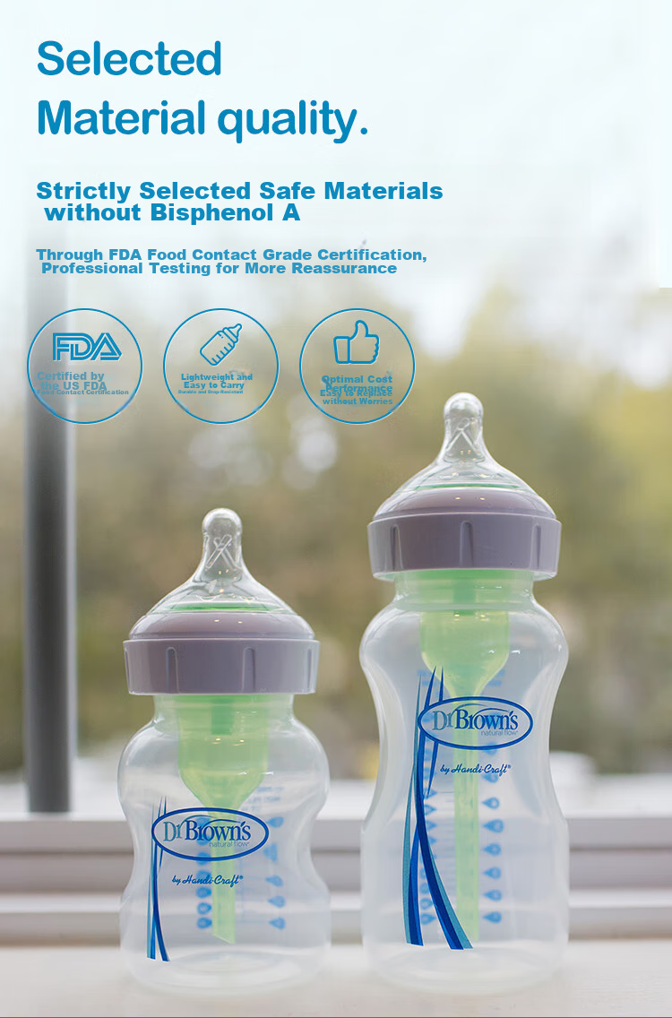 Bulangboshi PP Baby Bottle, Newborn Anti-Colic Bottle, 0-6 Months Growth Bottle, Wide Neck Bottle, 7-Piece Gift Box Set 10