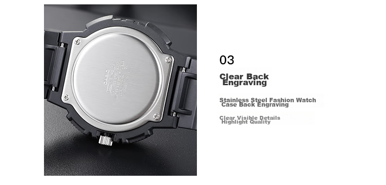 Casio Watch for Men, Black Knight Black Gold Sports Youth Student Waterproof Digital Watch for Men And Women, MCW-200H 7