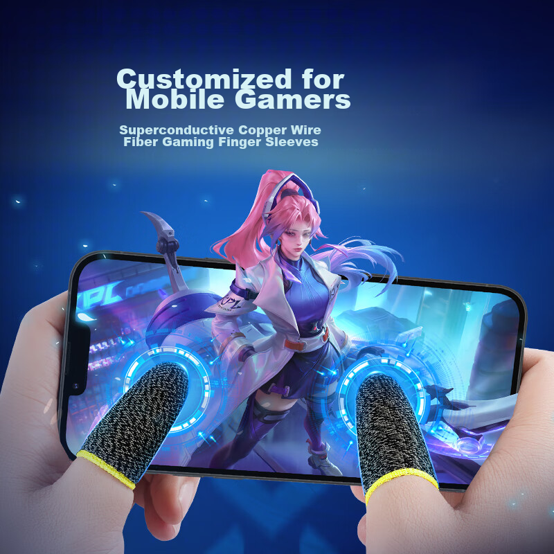 Игровые накладки на пальцы BIAZE YX24, 2 шт., для PUBG Mobile, Honor of Kings, с охлаждением