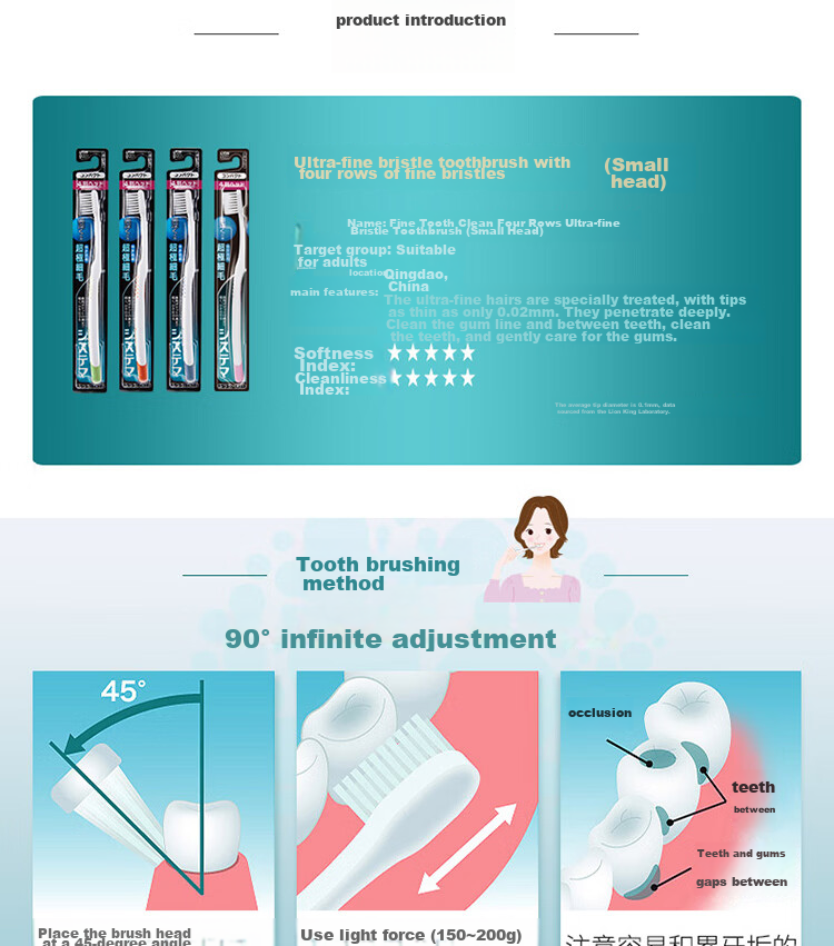 Lion Fine Bristle Imported Four-Column Ultra-Fine Toothbrush, 1 Piece, Soft And Flexible Bristles for Gum Protectio 6