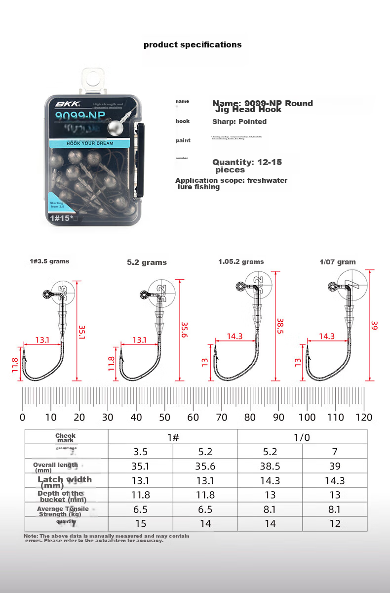 BKK Round Fine Hook Lure Soft Bait Hook Anti-Snagging Bottom Hook for Bass And Mandarin Fish Fishing 9099 7