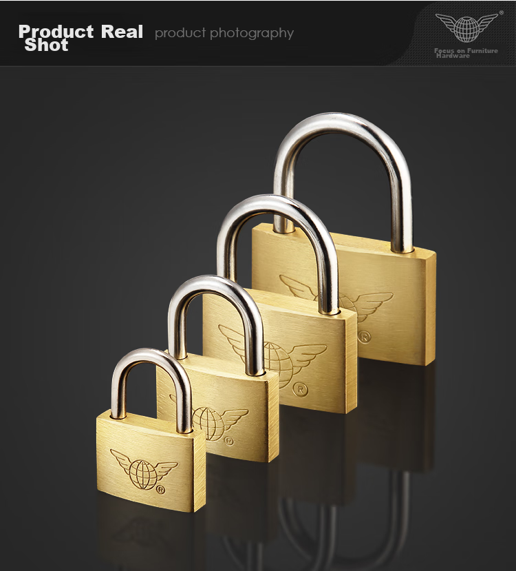 Fly.Globe Brass Padlock, Waterproof And Rust-Resistant Lock, Door Lock, Drawer Lock, Cabinet Lock, Anti-Theft Window Lock, 30MM 13