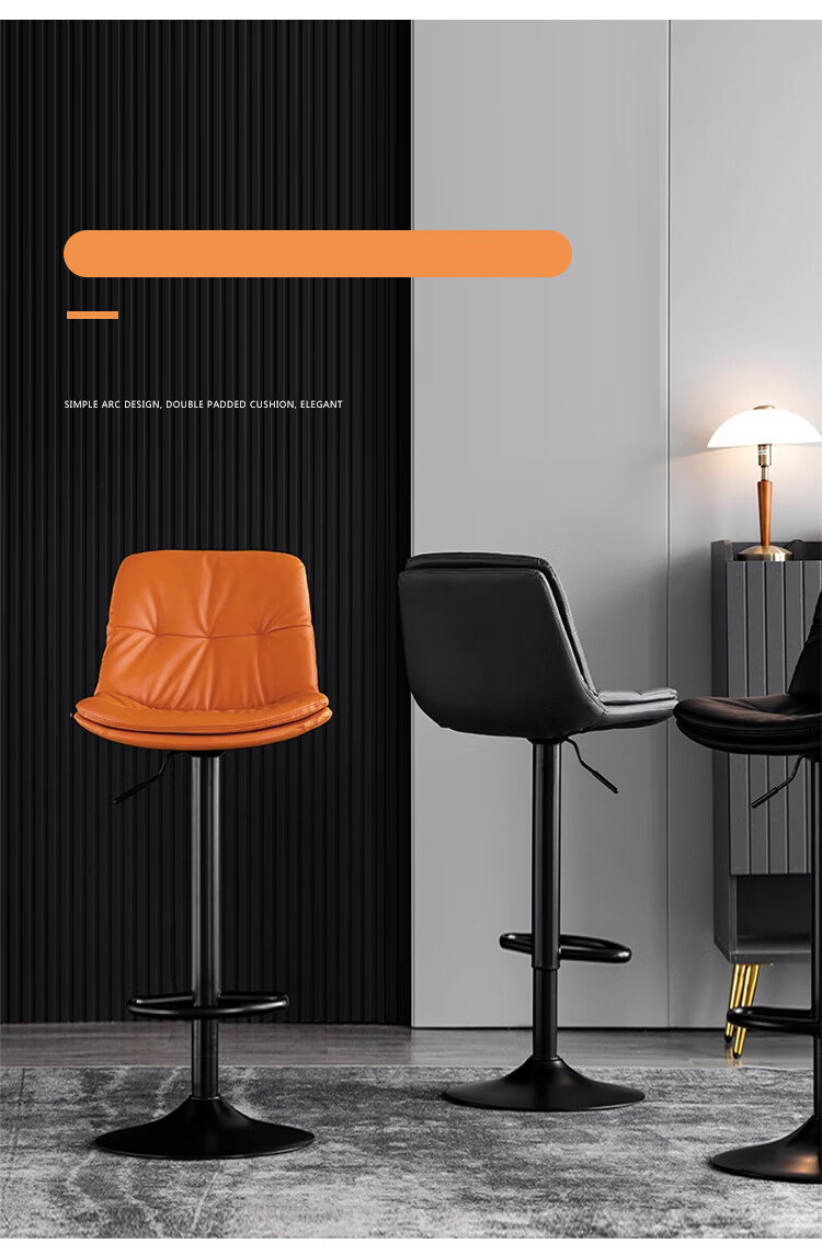 Huakaizhixing Bar Stool, Adjustable Height Chair, High Chair, Bar Stool with Backrest, Bar Office Chair BY621 Gray 6